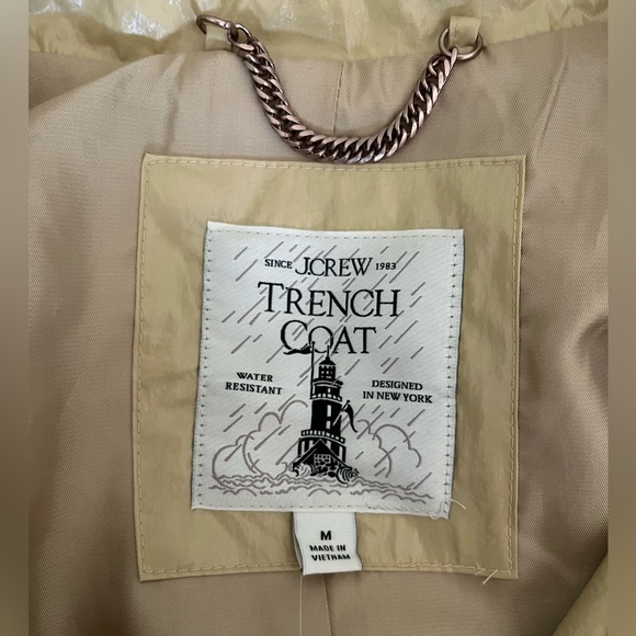 J. Crew Rain or Shine Trench Coat Khaki Size Medium NWT - Picture 7 of 11